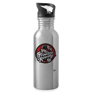 Lustige Sport-Parodie: Baseball-Team Trouble Rowdy - Trinkflasche mit integriertem Trinkhalm - Lightsilver - Rechts