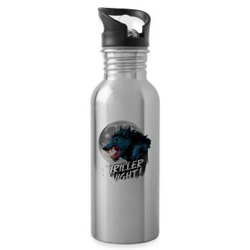 Thriller Nacht der Werwölfe und Mondscheinheulen - Trinkflasche mit integriertem Trinkhalm - Lightsilver - Rechts
