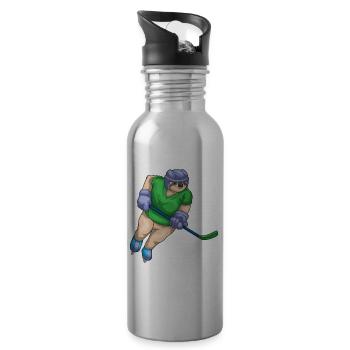 Bâton de hockey sur glace Sloth - Gourde avec paille intégrée - argent clair - Droite
