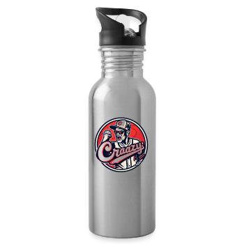 Team Crazy: The Crazy Ones - Water bottle with straw - silver - Right