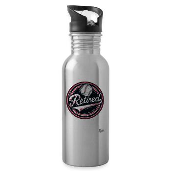 Rentner im Ruhestand - Trinkflasche mit integriertem Trinkhalm - Lightsilver - Rechts