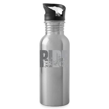 Cycling Cargo Bike - Water bottle with straw - silver - Right