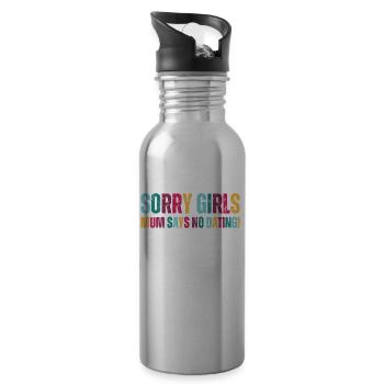 Sorry Girls Mum Sagt KeinDate Babyparty - Trinkflasche mit integriertem Trinkhalm - Lightsilver - Rechts