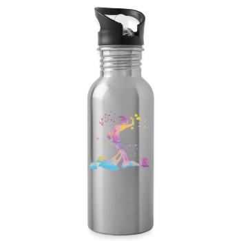 Artistic Swim Team Synchronschwimmen - Trinkflasche mit integriertem Trinkhalm - Lightsilver - Rechts