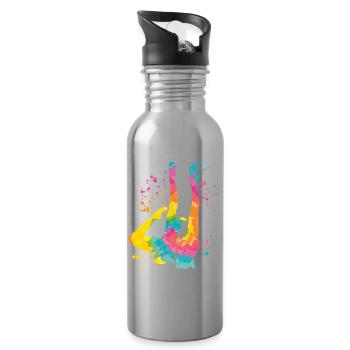 Artistic Swim Team Synchronschwimmen - Trinkflasche mit integriertem Trinkhalm - Lightsilver - Rechts