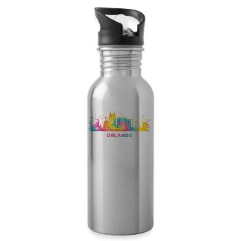 Orlandoan Skyline Orlando - Water bottle with straw - silver - Right