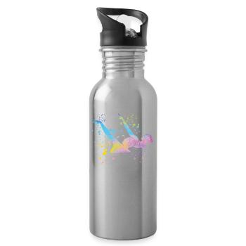 Artistic Swim Team Synchronschwimmen - Trinkflasche mit integriertem Trinkhalm - Lightsilver - Rechts