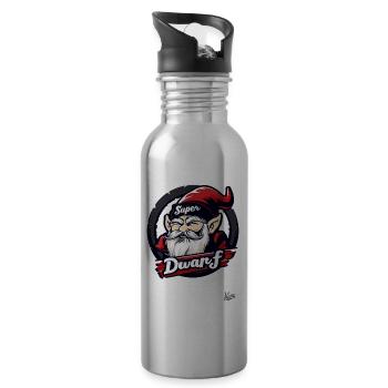 The Funny Hero: Super Dwarf - Trinkflasche mit integriertem Trinkhalm - Lightsilver - Rechts