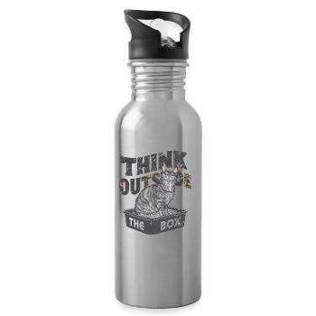Think Outside the Box Katzenklo Katze für - Trinkflasche mit integriertem Trinkhalm - Lightsilver - Rechts