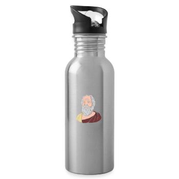 Flirtatious Philosopher Socratease - Trinkflasche mit integriertem Trinkhalm - Lightsilver - Rechts