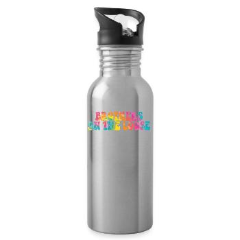 Brothers On The Loose Sibling Journey - Water bottle with straw - silver - Right
