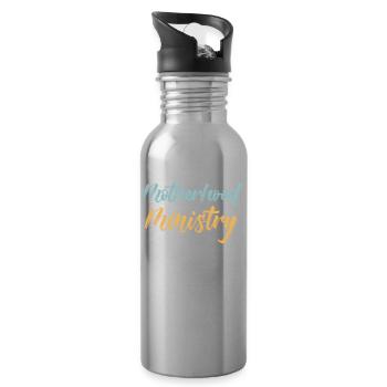 Mom Life Mom Motherhood Is My Ministry - Water bottle with straw - silver - Right
