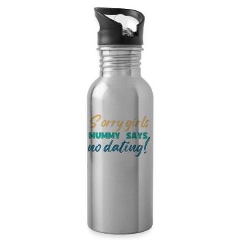 Tut Mir Leid Mädchen Mutti Sagt Kein Dating - Trinkflasche mit integriertem Trinkhalm - Lightsilver - Rechts