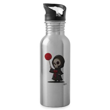 Sensenmann mit lecker Lutscher Lollipop - Trinkflasche mit integriertem Trinkhalm - Lightsilver - Rechts