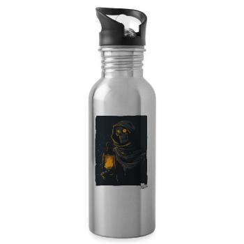 Dunkler Sensenmann mit Öllampe - Trinkflasche mit integriertem Trinkhalm - Lightsilver - Rechts
