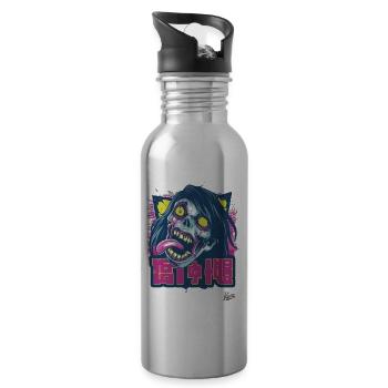 Michael der Horror Zombie - Trinkflasche mit integriertem Trinkhalm - Lightsilver - Rechts
