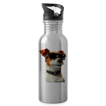 Jack Russell Terrier Hunde Liebhaber Jack Russells - Trinkflasche mit integriertem Trinkhalm - Lightsilver - Rechts