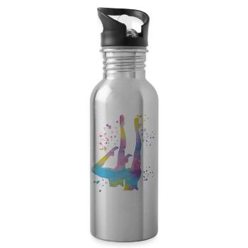 Artistic Swim Team Synchronschwimmen - Trinkflasche mit integriertem Trinkhalm - Lightsilver - Rechts