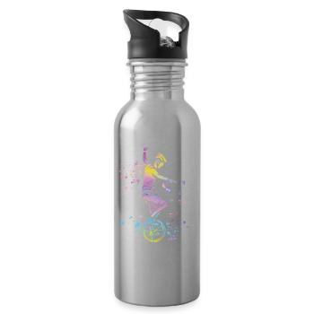 Unicyclist unicycle unicycle - Water bottle with straw - silver - Right