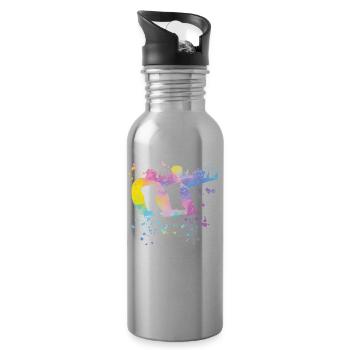Artistic Swim Team Synchronschwimmen - Trinkflasche mit integriertem Trinkhalm - Lightsilver - Rechts