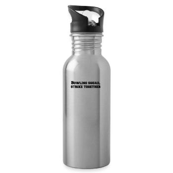 Bowling - Bowling squad, strike together - Trinkflasche mit integriertem Trinkhalm - Lightsilver - Rechts
