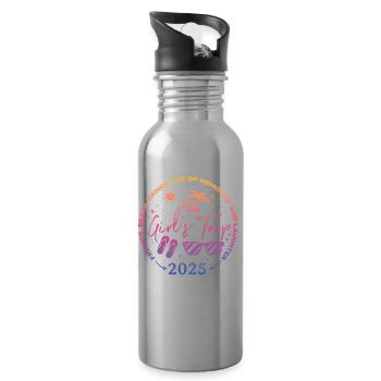 Friends Beach Laughing Girls Trip 2025 - Water bottle with straw - silver - Right