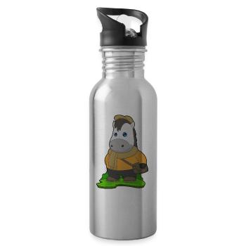 Pferd Handtasche - Trinkflasche mit integriertem Trinkhalm - Lightsilver - Rechts