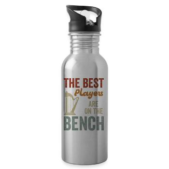 Die Besten Spieler Sitzen Auf Der Bank Harfe - Trinkflasche mit integriertem Trinkhalm - Lightsilver - Rechts