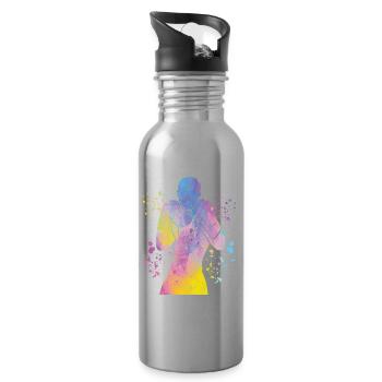 Boxen Kämpfer Kinder Boxen Match Boxer - Trinkflasche mit integriertem Trinkhalm - Lightsilver - Rechts