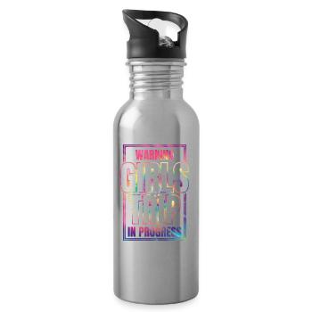 Attention Girls Trip en cours - Gourde avec paille intégrée - argent clair - Droite
