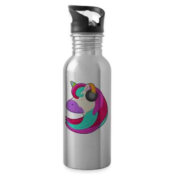 Musique casque Unicorn - Gourde avec paille intégrée - argent clair - Droite