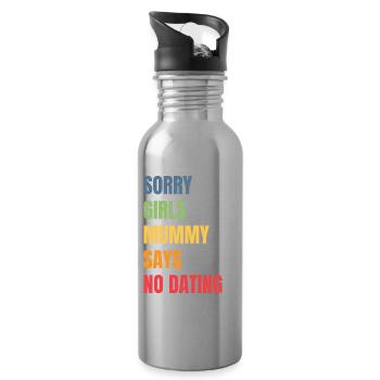 Tut Mir Leid Mädchen Mutti Sagt Kein Dating - Trinkflasche mit integriertem Trinkhalm - Lightsilver - Rechts