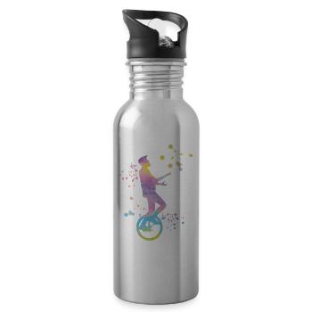 Unicyclist unicycle unicycle - Water bottle with straw - silver - Right