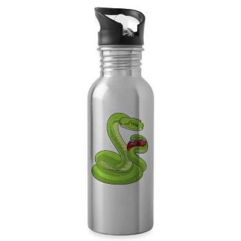 Schlange Gamer Controller - Trinkflasche mit integriertem Trinkhalm - Lightsilver - Rechts