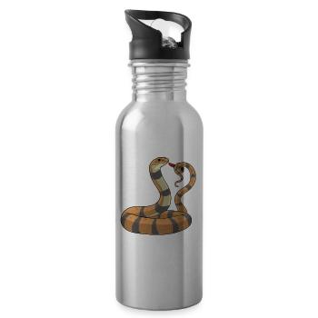 Snake Lipstick - Water bottle with straw - silver - Right