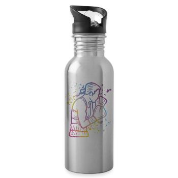 Boxing Fighter Kids Boxing Match Boxer - Water bottle with straw - silver - Right