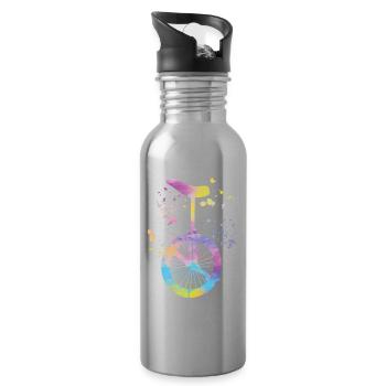 Unicyclist unicycle unicycle - Water bottle with straw - silver - Right