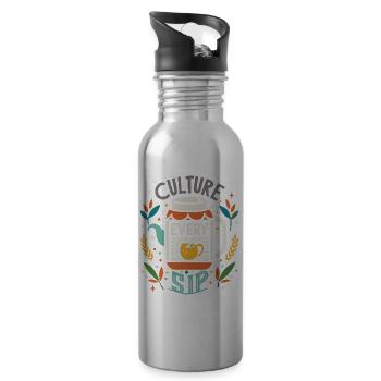 Powered by the Kombucha mushroom - Water bottle with straw - silver - Right