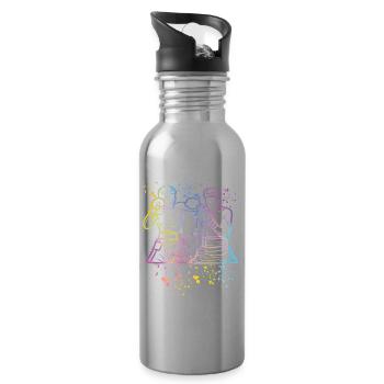 Boxen Kämpfer Kinder Boxen Match Boxer - Trinkflasche mit integriertem Trinkhalm - Lightsilver - Rechts