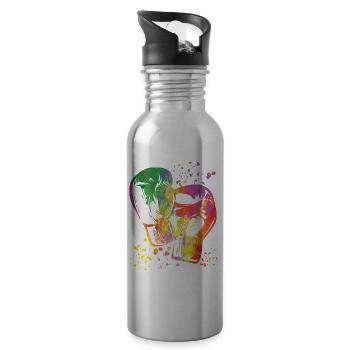 Boxen Kämpfer Kinder Boxen Match Boxer - Trinkflasche mit integriertem Trinkhalm - Lightsilver - Rechts