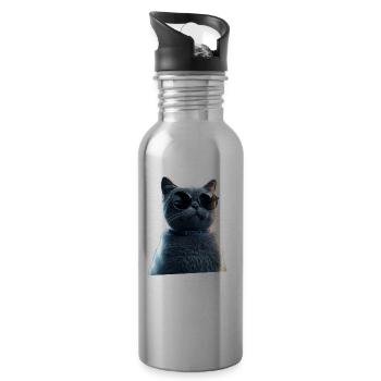 British Shorthair Chat BKH Chat Maman Chats Mignons - Gourde avec paille intégrée - argent clair - Droite