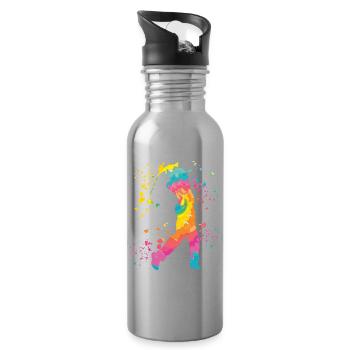 Golfer Colorsplash Kinder Miniaturgolf - Trinkflasche mit integriertem Trinkhalm - Lightsilver - Rechts