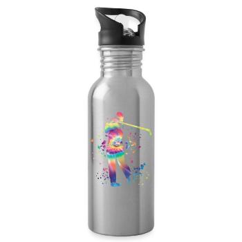 Golfer Colorsplash Kinder Miniaturgolf - Trinkflasche mit integriertem Trinkhalm - Lightsilver - Rechts