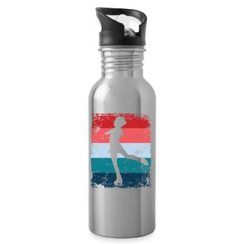 Figure Skating Figure Skating Skating - Water bottle with straw - silver - Right