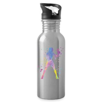Boxing Fighter Kids Boxing Match Boxer - Water bottle with straw - silver - Right