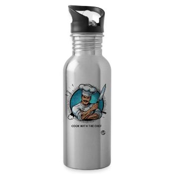 Kochen mit dem Chefkoch-Koch - Trinkflasche mit integriertem Trinkhalm - Lightsilver - Rechts