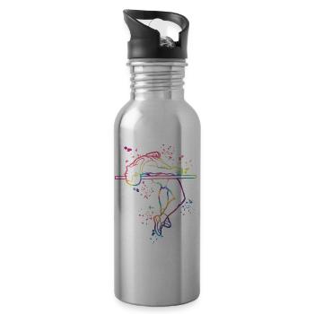 High Jumper Watercolor High Jump - Water bottle with straw - silver - Right