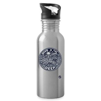 Deep Sea Design "Dive into the Deep" Underwater - Water bottle with straw - silver - Right