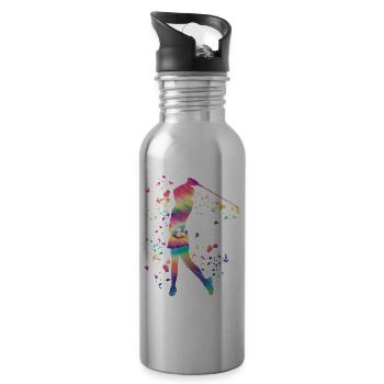 Golfer Colorsplash Kinder Miniaturgolf - Trinkflasche mit integriertem Trinkhalm - Lightsilver - Rechts