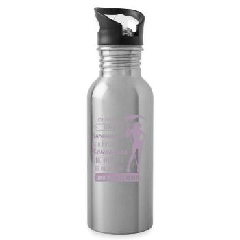 Schreiner Freundin Superheld Emilio Holzarbeiten - Trinkflasche mit integriertem Trinkhalm - Lightsilver - Rechts